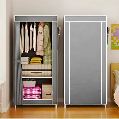 Guarda Roupa Closet Dobrável Organizador com Capa de Tecido - Cinza