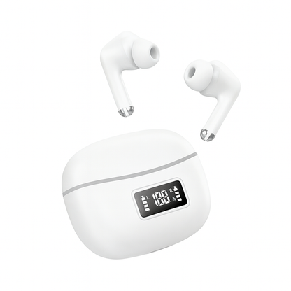 Fone de Ouvido Bluetooth com Tela LED Branco