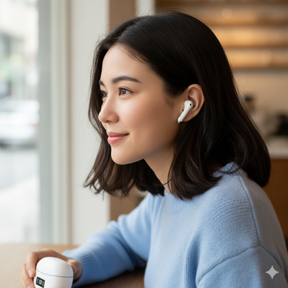 Fone de Ouvido Bluetooth com Tela LED Branco