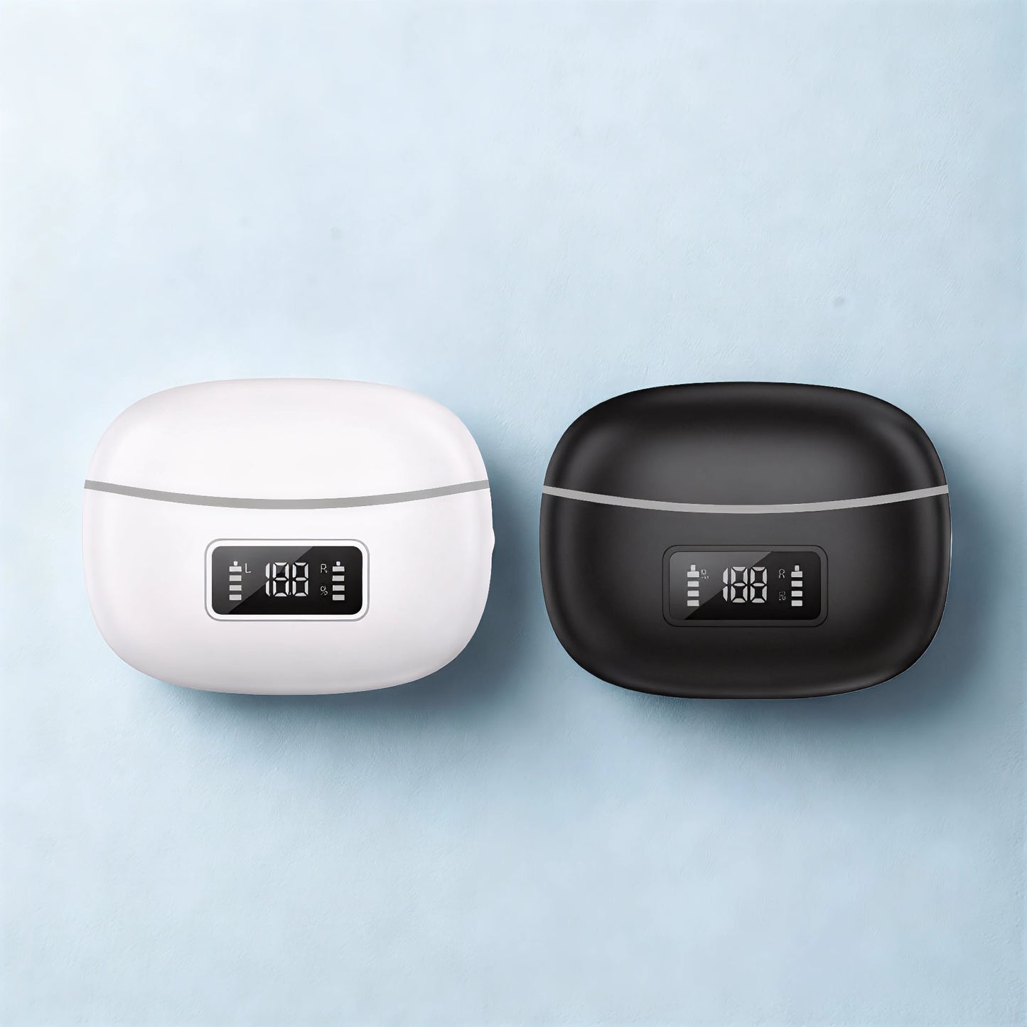 Fone de Ouvido Bluetooth com Tela LED Branco